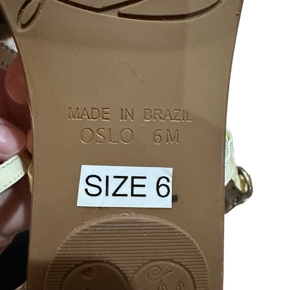 NWT Brighton Ivory Cream Silver Oslo Sandals Patent Leather Beaded - Picture 3 of 8